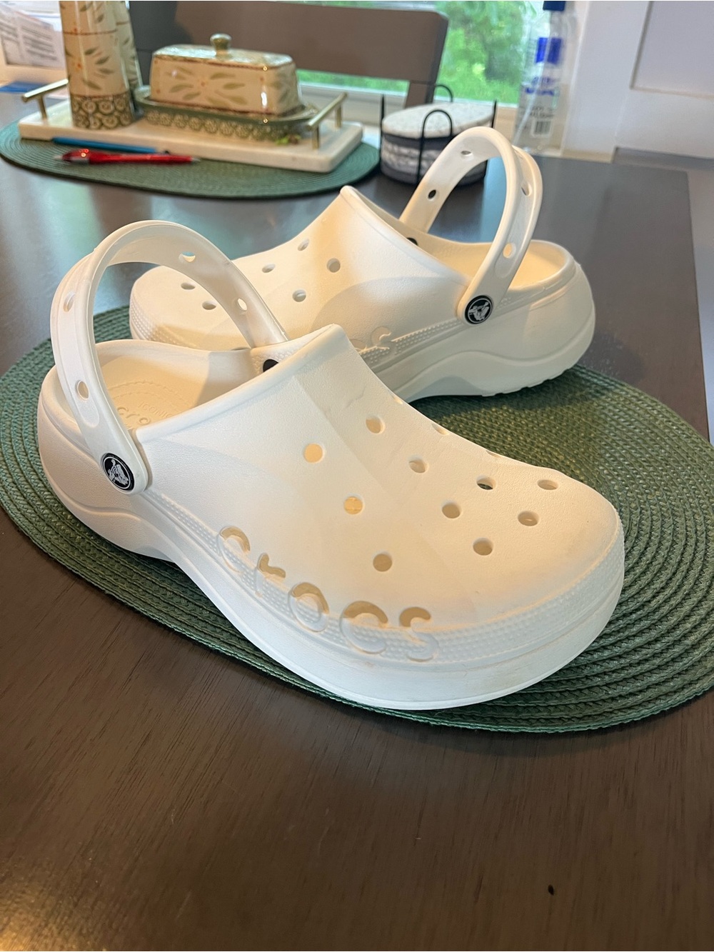 CROCS BAYA PLATFORM CLOG 208186-100 WHITE WOMENS 8